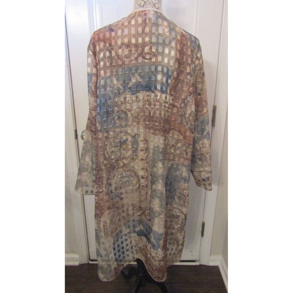 R&M Richards by Karem Kwong Womens Vintage Sheer Long Jacket Side Slits Size 20W - Picture 5 of 8